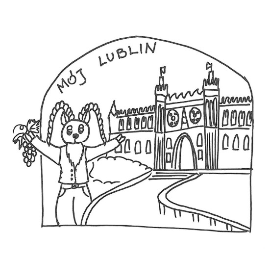 rysunek zamku lubelskiego i koziołka
